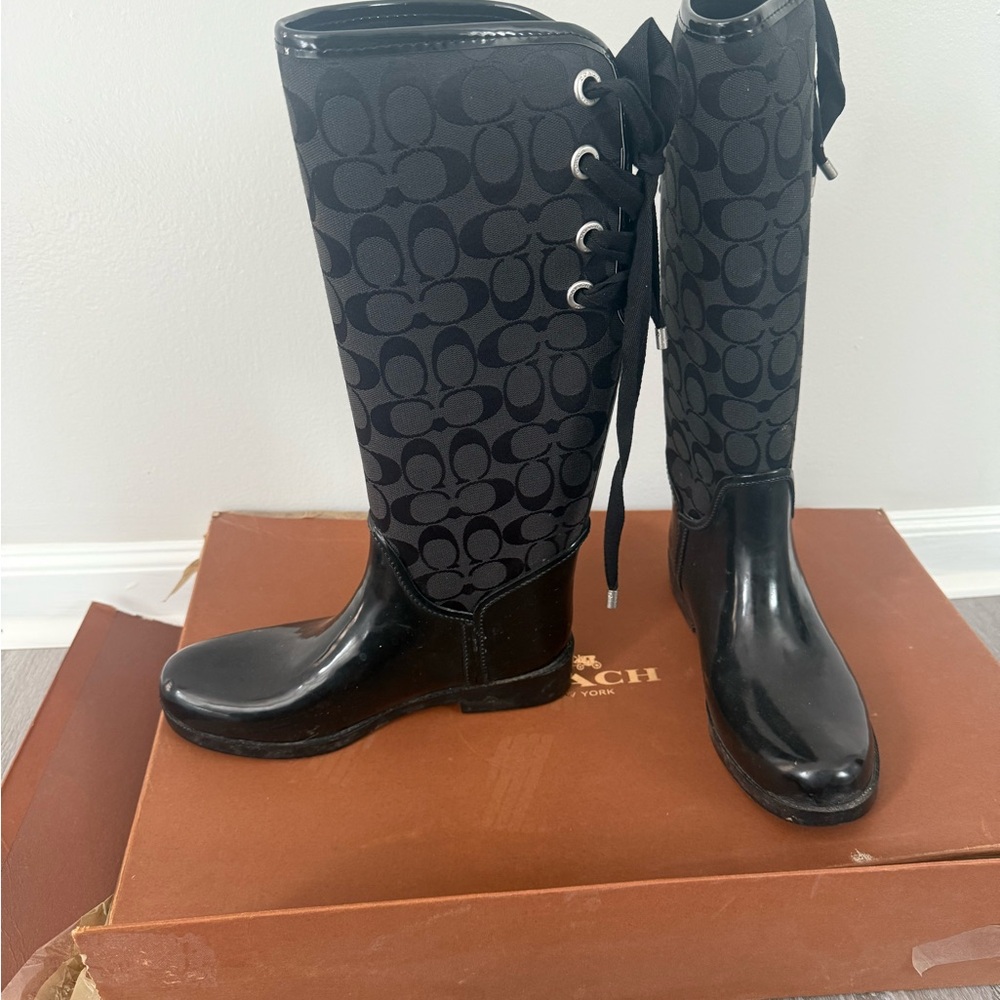 Coach Black Patterned Women's Winter Boots